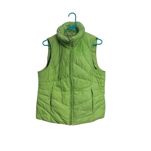 Kenneth Cole Reaction Green Sleeveless Warm Fall Puffer Vest sz L w/ Pockets - Picture 1 of 10
